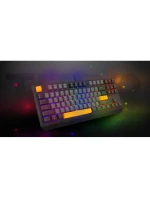 GENESIS Thor 230 TKL Herní klávesnice USB + RF Wireless + Bluetooth QWERTY Černá, šedá, oranžová