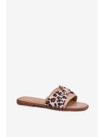 Dámské Pantofle Na Plochém Podpatku S Mašlí Béžové Avenza