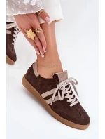 Zazoo N1068 Semišové Nízké Tenisky Dámské Čokoládové Zazoo N1068 Semišové Nízké Tenisky Dámské Čokoládové