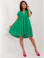 Zelené vzdušné šaty s krátkým rukávem