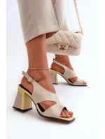 Dámské sandály na vysokém podpatku Béžová D&A Dámské sandály na vysokém podpatku Béžová D&A