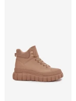 Dámské zateplené kotníkové boty trapery Carenna – camel Dámské zateplené kotníkové boty trapery Carenna – camel