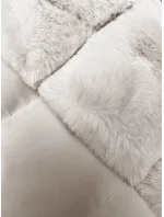 Dámská zimní bunda v barvě ecru s ozdobnou kožešinou (5M3158-254) Dámská zimní bunda v barvě ecru s ozdobnou kožešinou (5M3158-254)