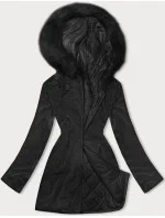 Černá oboustranná dámská prošívaná bunda - kožíšek (H-897-01)