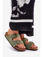 Dámské Semišové Sandály S Přezkami Big Star RR274A393 Zelené