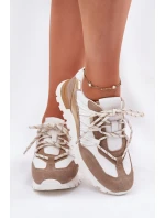 Kožené Polobotky Sneakers Dámské Artiker 56C1738 Bežovo-Zlaté