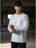 FashionStreet pánské bílé tričko s dlouhým rukávem LX0537