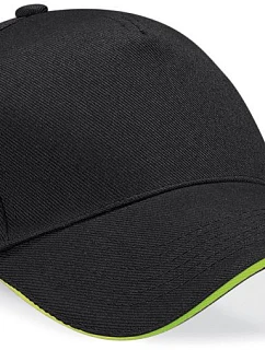 Beechfield B 15C 5 panelová sandwich kšiltovka 53.015C black/lime green