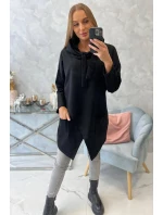 Oversize tunika s obálkou vpředu černá