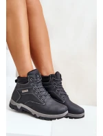 Pánské Zateplené Trekingové Boty Z Eko Kůže Modré Neramia