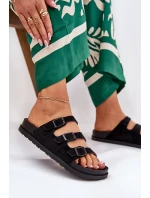 Dámské Pantofle S Pásky A Přezkami Černé Uliri