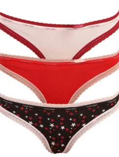 Dámské kalhotky 3pack QD3804E - W4Z - vícebarevná - Calvin Klein