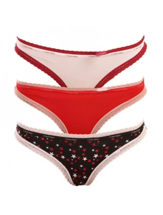 Dámské kalhotky 3pack QD3804E - W4Z - vícebarevná - Calvin Klein