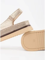 Exkluzívní zlaté dámské  sandály platforma