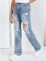 Dámské džínové kalhoty s dírami modré FashionStreet UY2812