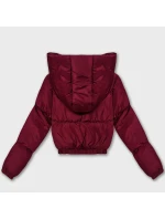 Krátká zimní bunda typu puffer ve vínové bordó barvě J Style (5M3360-1)