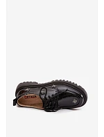 Lakované dámské mokasiny HY52-546 černé - S.Barski