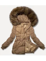 Dámská bunda typu bublina ve velbloudí barvě pro přechodné období J Style (5M3238-62)