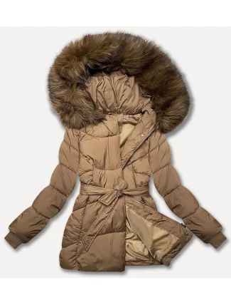 Dámská bunda typu bublina ve velbloudí barvě pro přechodné období J Style (5M3238-62)