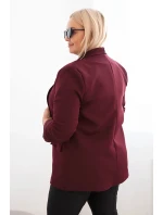 Dámská sako Plus Size bez zapínání s podšívkou XL/2XL švestková