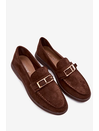Dámské Mokasiny S Přezkou Čokoládové Belinae