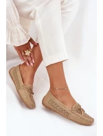 Dámské perforované mokasíny s ozdobou Kaydance – camel