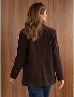 Dámská čokoládová kordová bunda FashionStreet PY0157 Dámská čokoládová kordová bunda FashionStreet PY0157