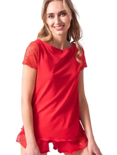 Dámské pyžamo Nicola red - ELDAR