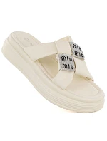 Dámské žabky na platformě se zirkony béžové Potocki 16347