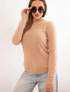 Svetr dámský alpaka s polo-výstřihem camelový