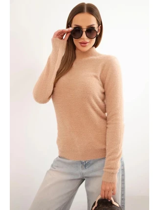 Svetr dámský alpaka s polo-výstřihem camelový
