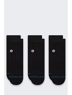 Ponožky Stance Icon Quarter, balení po 3 kusech – černé