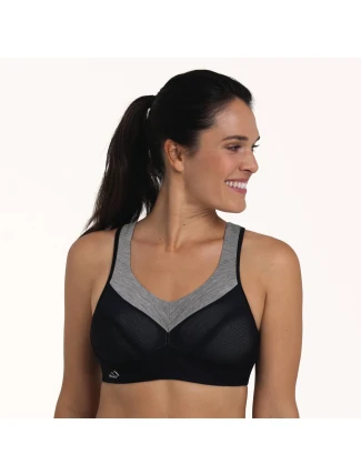 PanAlp wool sportovní podprsenka 5555 black/melange - Active