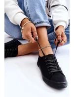 Dámské hladké nízké tenisky Big Star LL274057 Černá Dámské hladké nízké tenisky Big Star LL274057 Černá