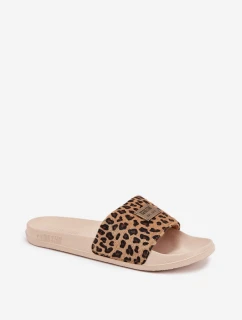 Dámské pantofle na pěnové podrážce Big Star – béžové s motivem