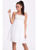 EVA & LOLA dámské značkové šaty s rozšířenou sukní bílé - Bílá / L - EVA&LOLA EVA & LOLA dámské značkové šaty s rozšířenou sukní bílé - Bílá / L - EVA&LOLA