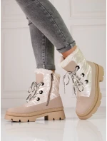 Jedinečné sněhule hnědé dámské na plochém podpatku Jedinečné sněhule hnědé dámské na plochém podpatku