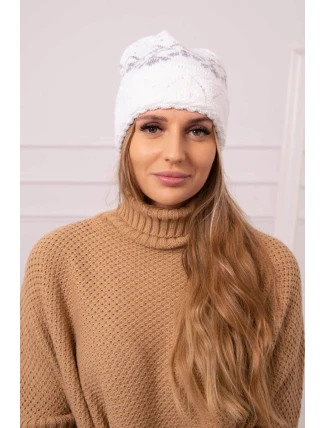 Dámská čepice Kira K374 bílá+šedá Dámská čepice Kira K374 bílá+šedá