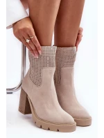 Dámské Ažurové Zámecké Boty Světle Béžové Lewski 3386 Dámské Ažurové Zámecké Boty Světle Béžové Lewski 3386