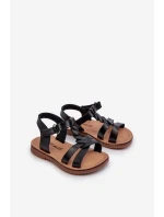 Dětské sandálky Se Zapínáním Na suchý zip Černé Sarniema