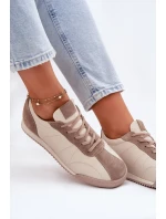 Dámské Kožené Sportovní Boty Béžové Laura Messi 2935