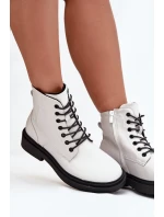 Zateplené dámské kotníkové boty z přírodní kůže Sergio Leone BT25248-S bílé