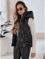 Dámská prošívaná vesta s kapucí MISSVEST černá FashionStreet TY5018