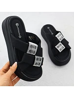 Dámské žabky na platformě se zirkony černé Potocki 16347