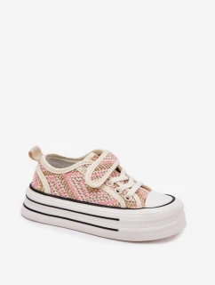 Dívčí Tenisky Na Suchý Zip Růžové Zelina