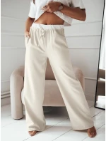 Dámské kalhoty s širokými nohavicemi DARAMY beige FashionStreet UY2101 Dámské kalhoty s širokými nohavicemi DARAMY beige FashionStreet UY2101