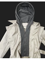 Klasický trenčkot s odnímatelnou kapucí Goodlookin light beige (T2-2252#-12)