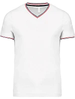 Kariban K 374 Pánské piqué tričko s výstřihem do V 20.K374 white/navy/red Kariban K 374 Pánské piqué tričko s výstřihem do V 20.K374 white/navy/red