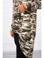 Mikina s dlouhými zády moro khaki+ecru Mikina s dlouhými zády moro khaki+ecru