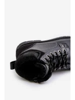 Zateplené pánské boty z eko kůže černé Venredia